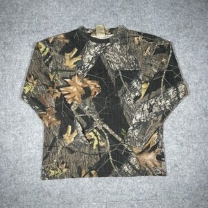 Mossy Oak Long Sleeve Shirt Mens large Brown Break-Up Camo Hunting Pocket Tee